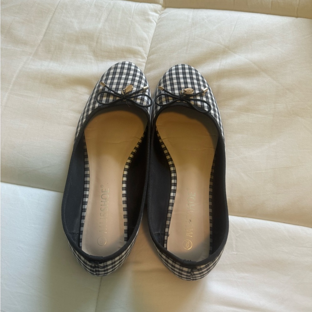 Black and White Check Ballet Flats